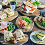 A spread of all different types of food available from  Caffè Tucci.