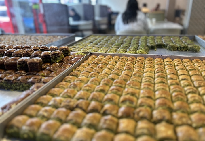 a close of image of the baklava 