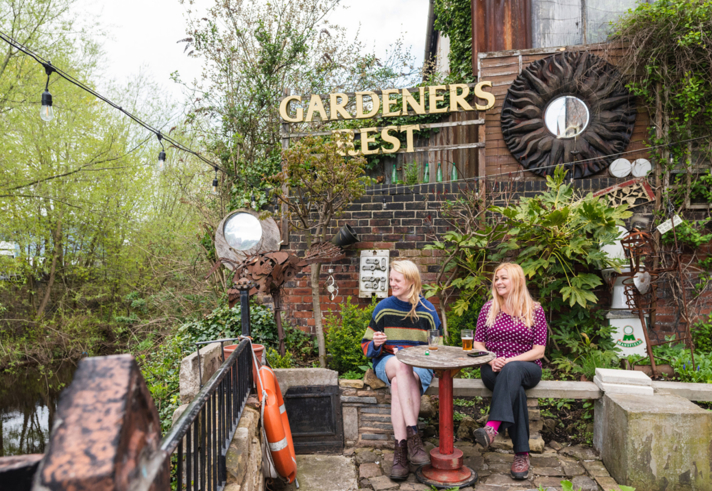 The beer garden at The Gardeners Rest.