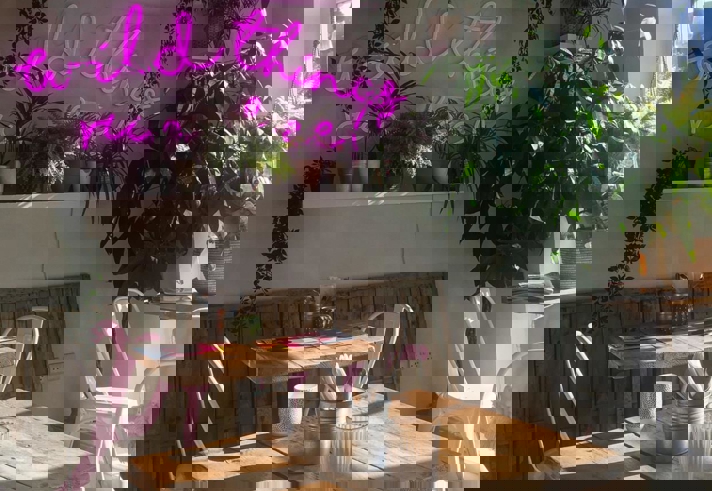 The interior of Pom Kitchen.