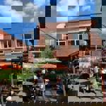 Beer garden at The Rutland Arms