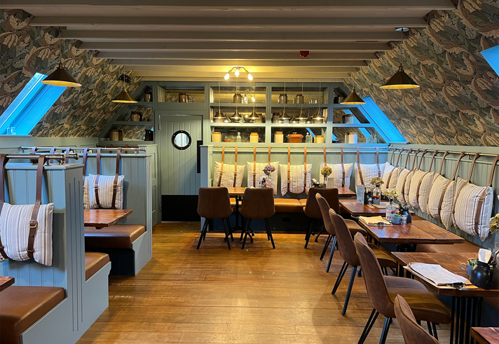 Inside The Schoolrooms restaurant.